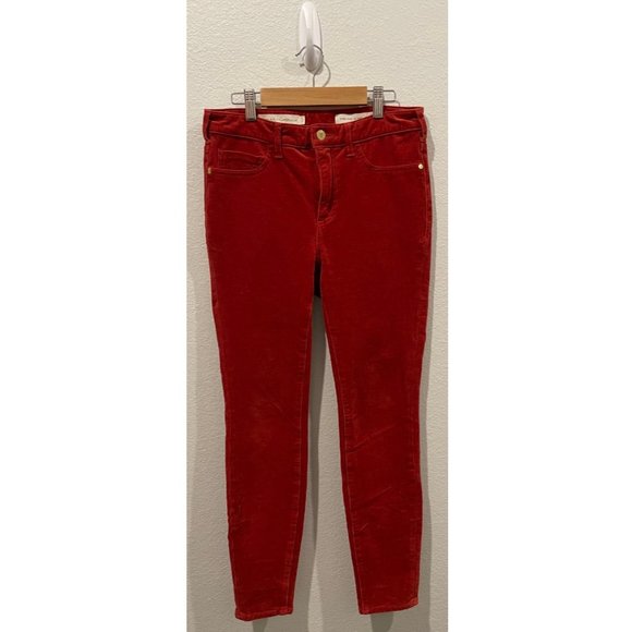 PILCRO AN THE LETTERPRESS Corduroy High Rise Velvet Skinny Jeans - Picture 2 of 8